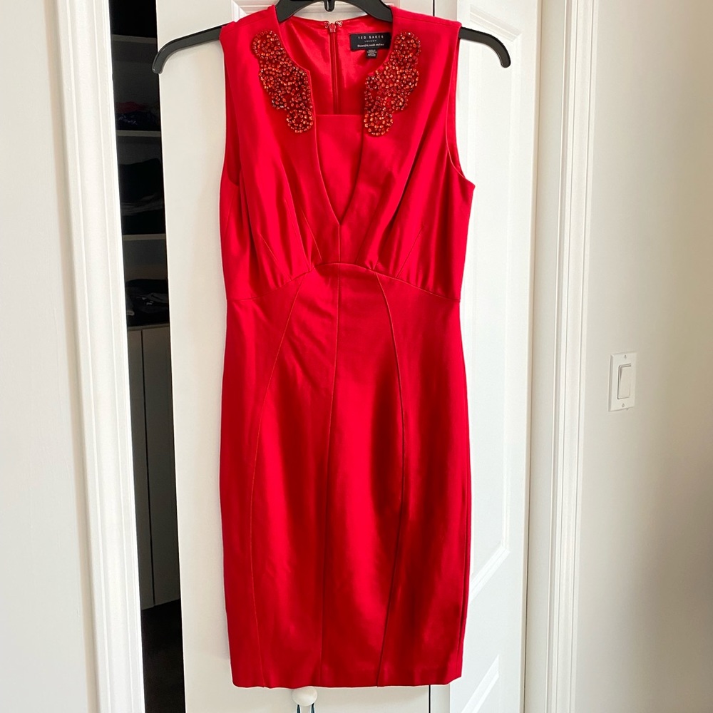 Ted baker London red gem stone bodycon style dress